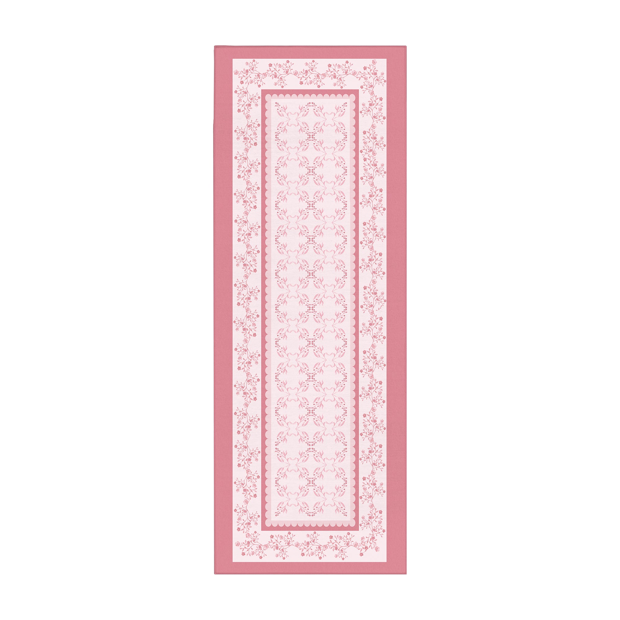 Ellee Bordered Pink Machine Washable Rug