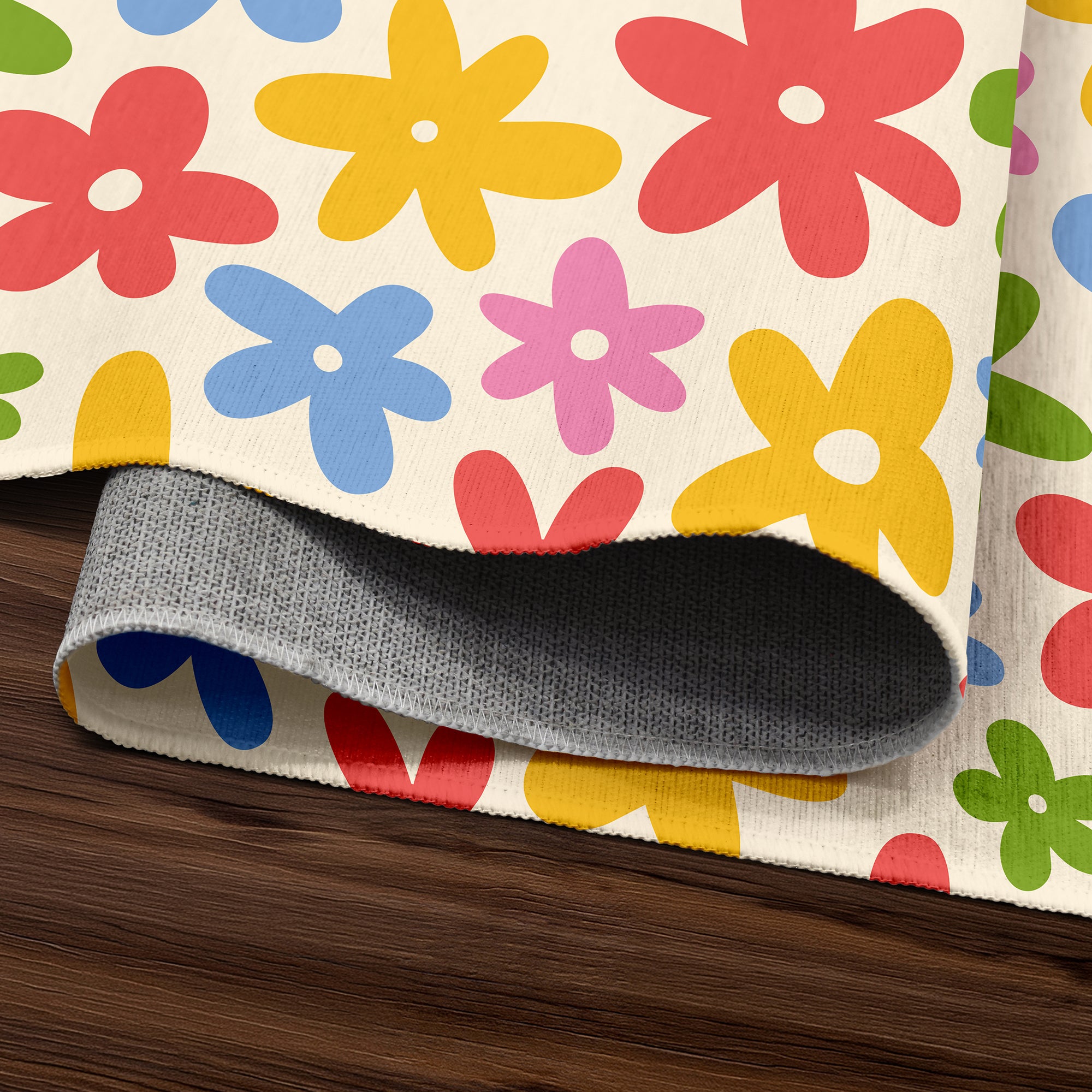 Kayla Fun Floral Machine Washable Rug