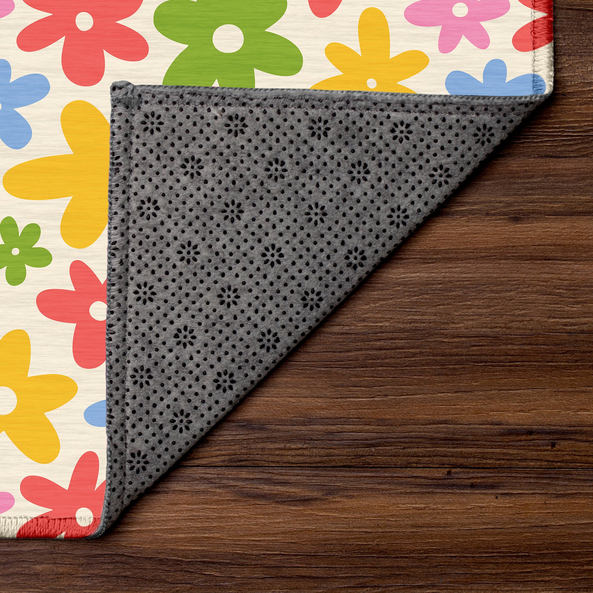 Kayla Fun Floral Machine Washable Rug