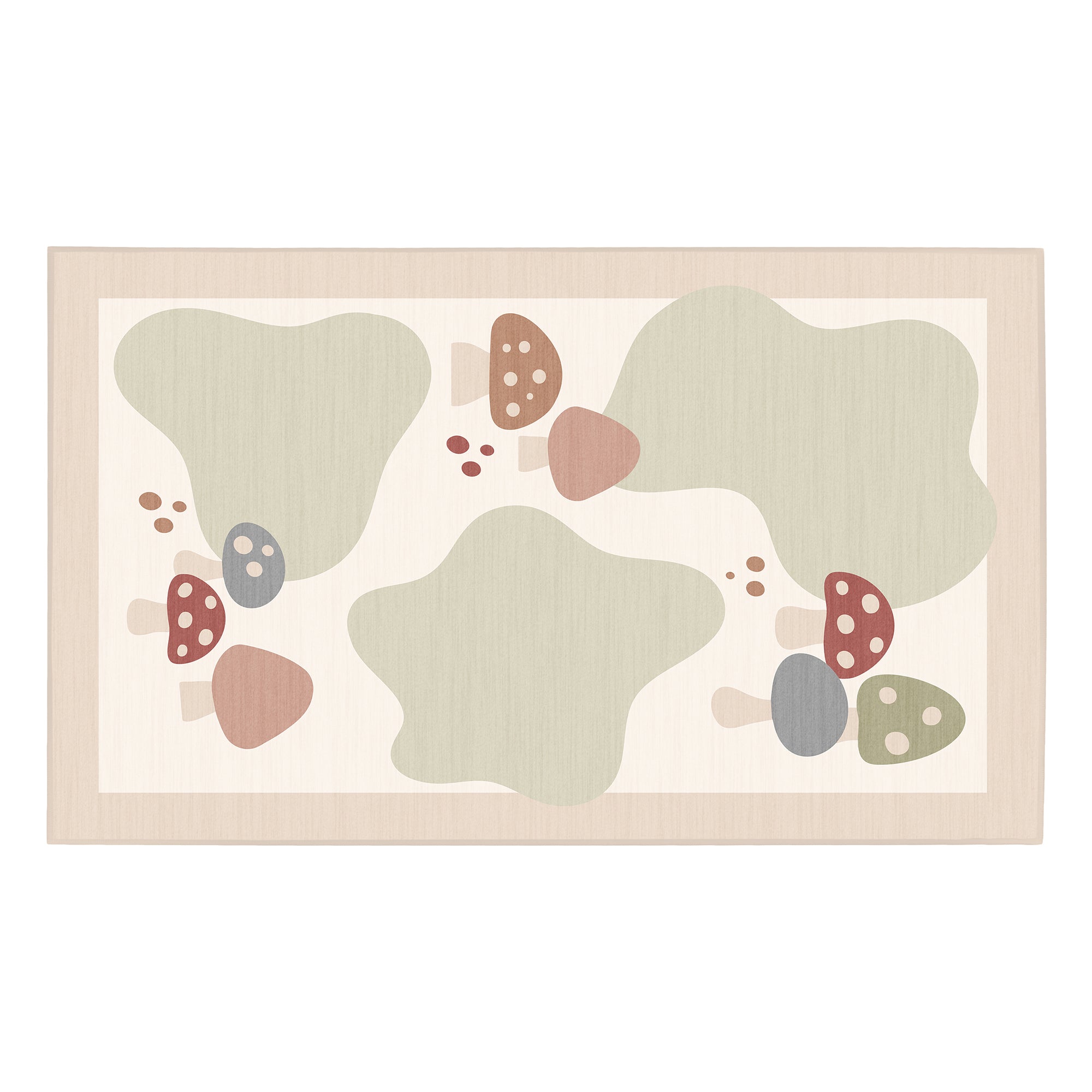 Mushy Mushrooms Machine Washable Rug