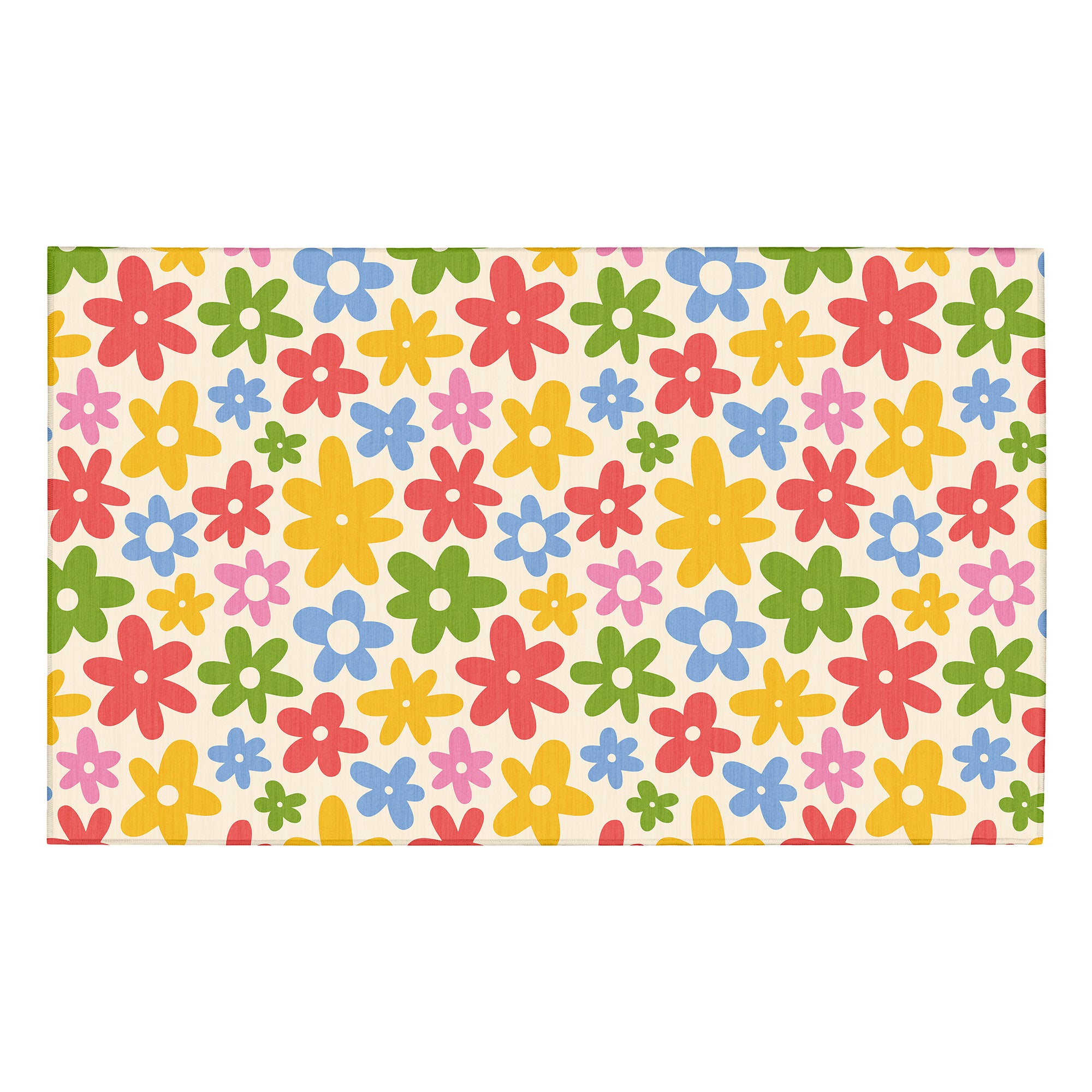 Kayla Fun Floral Machine Washable Rug
