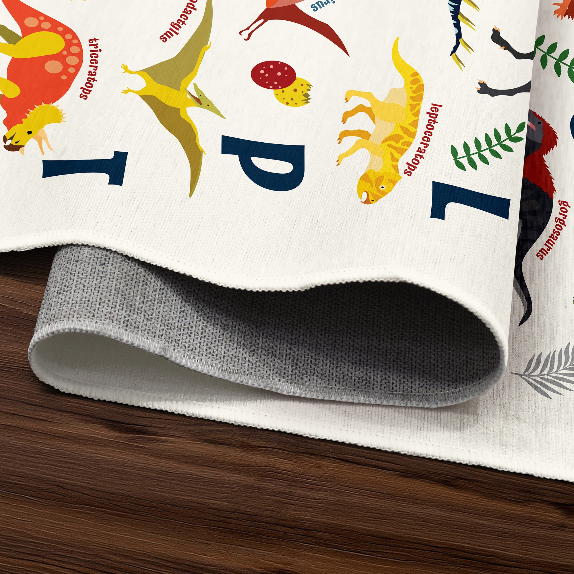 Dinosaurs Alphabet Machine Washable Rug