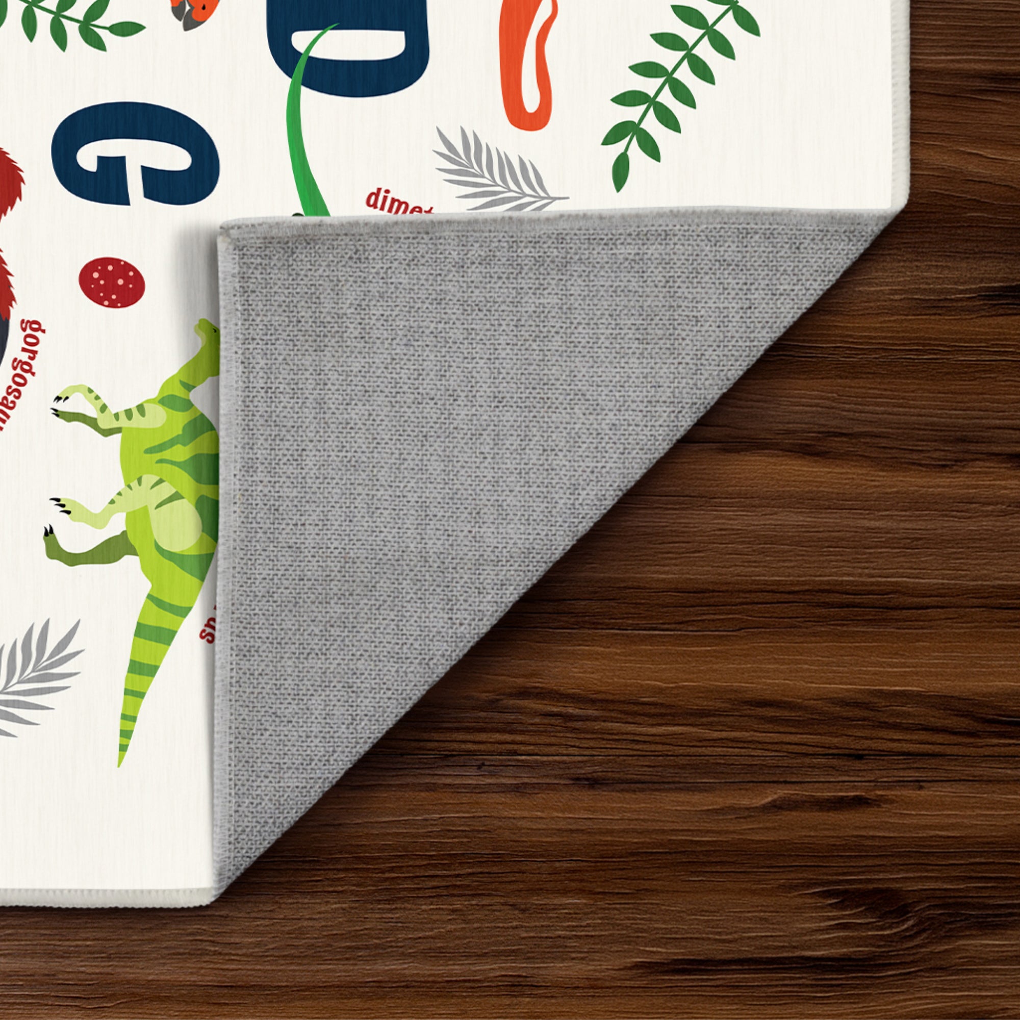 Dinosaurs Alphabet Machine Washable Rug