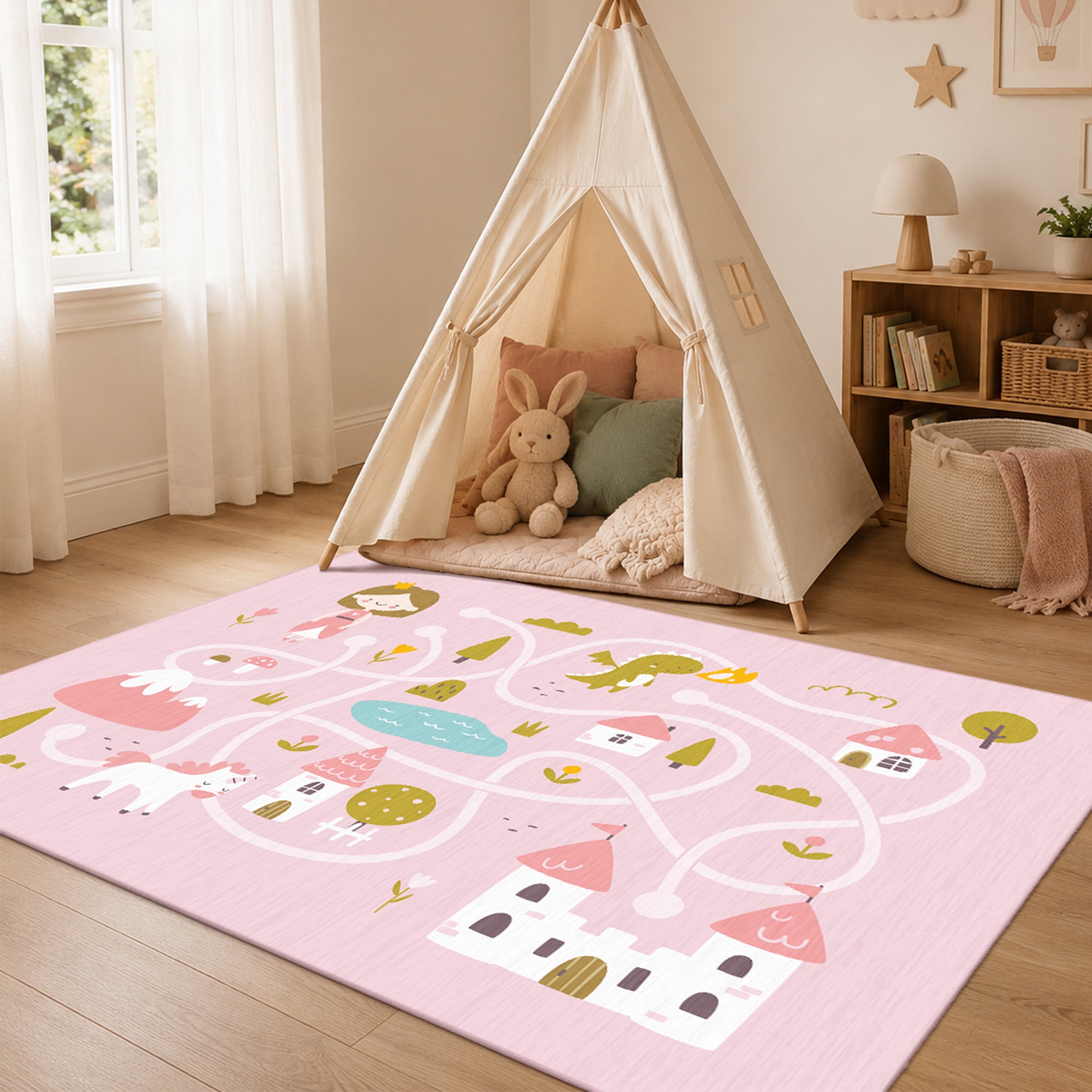 Fairy Tale Land Machine Washable Rug