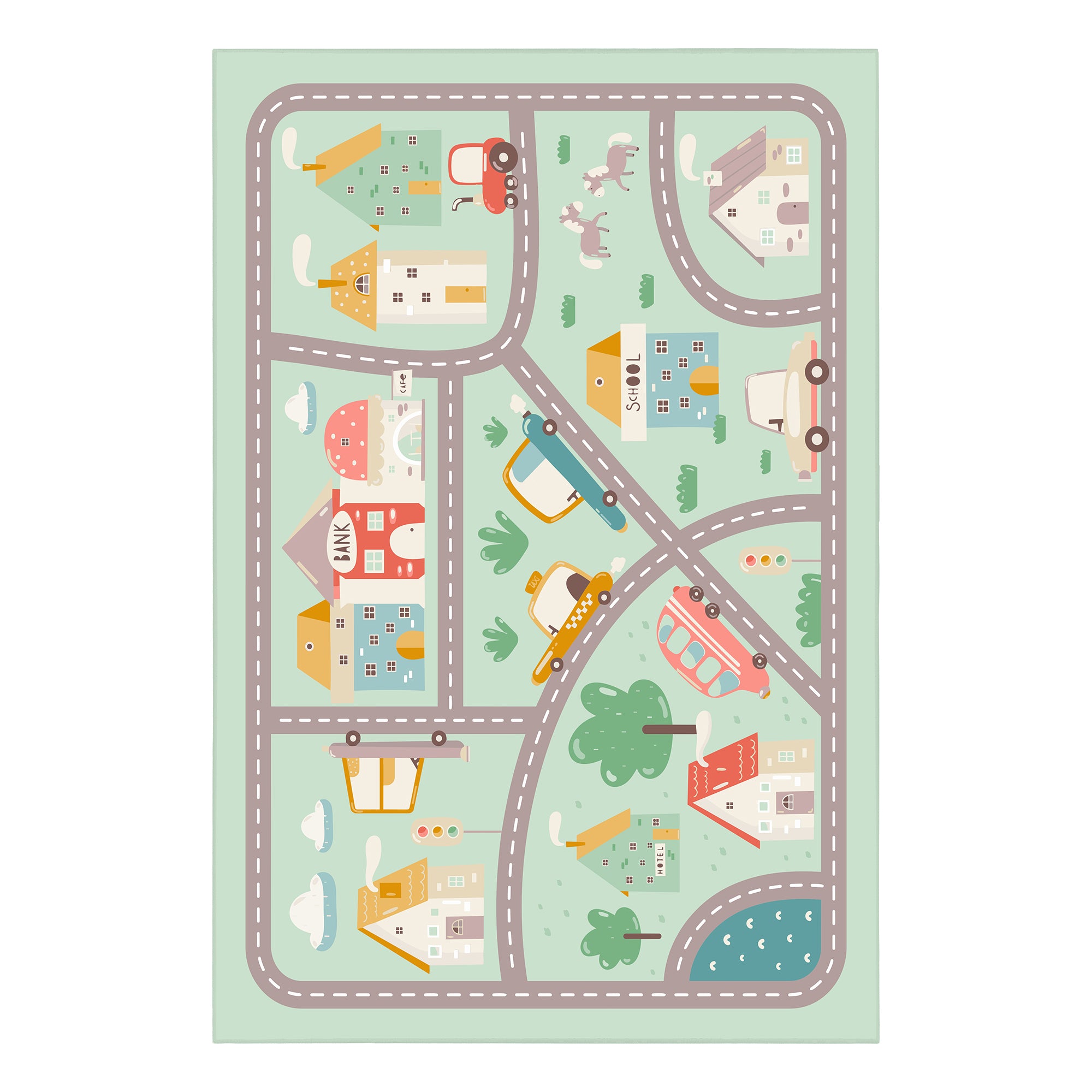 Tiny Town Machine Washable Rug