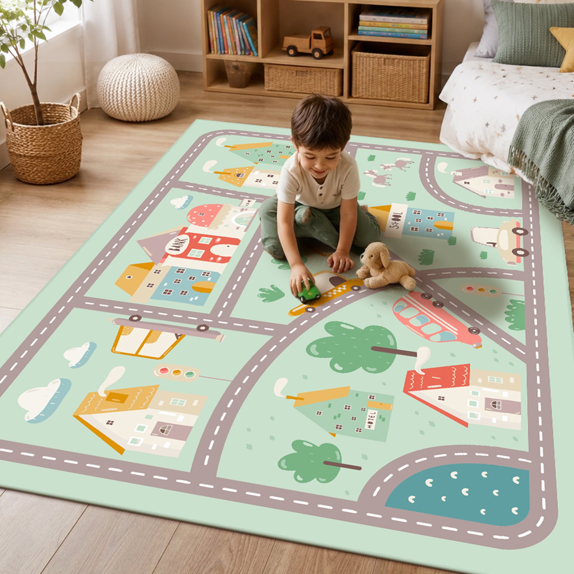 Tiny Town Machine Washable Rug
