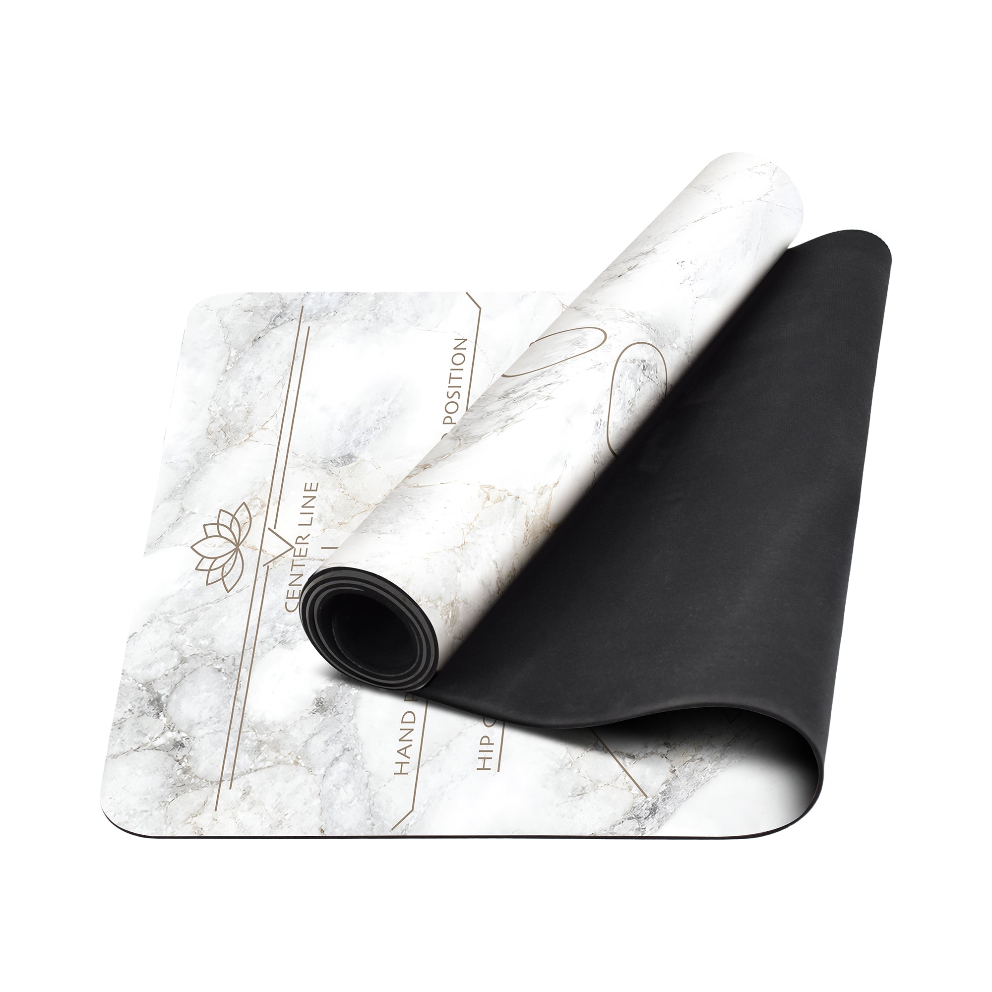 Marble Lotus Alignment 71x27 Anti-Fatigue Washable Yoga Mat