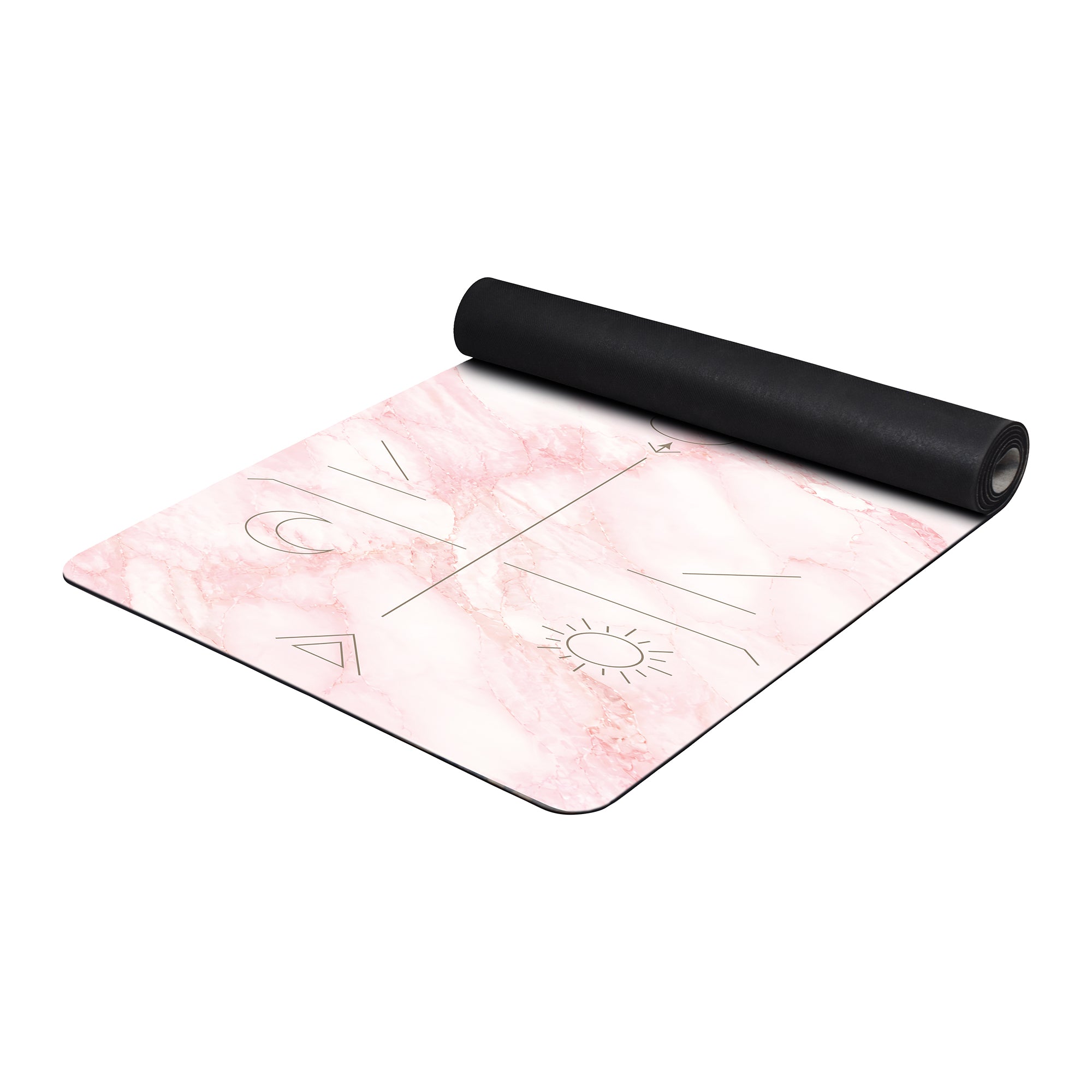 Marble Lotus Alignment Pink 71x27 Anti-Fatigue Washable Yoga Mat