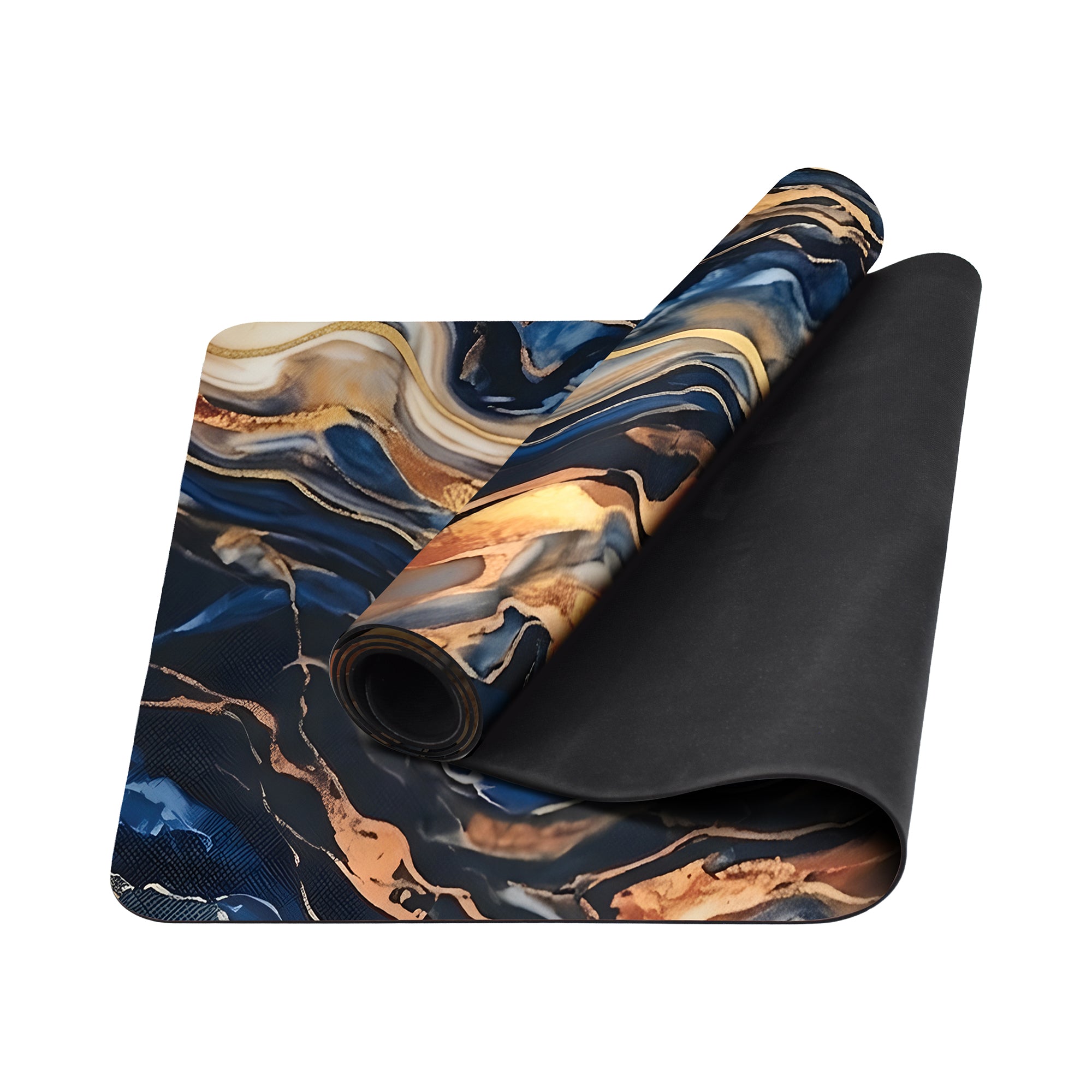 Midnight Marble Gold 71x27 Anti-Fatigue Washable Yoga Mat