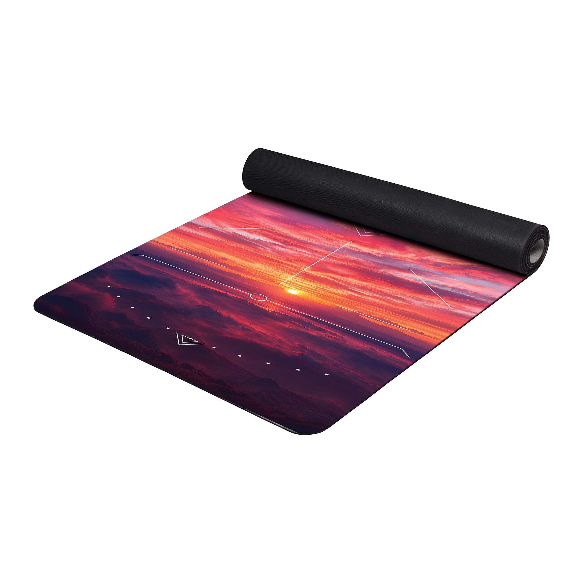 Radiant Sunset Alignment 71x27 Anti-Fatigue Washable Yoga Mat