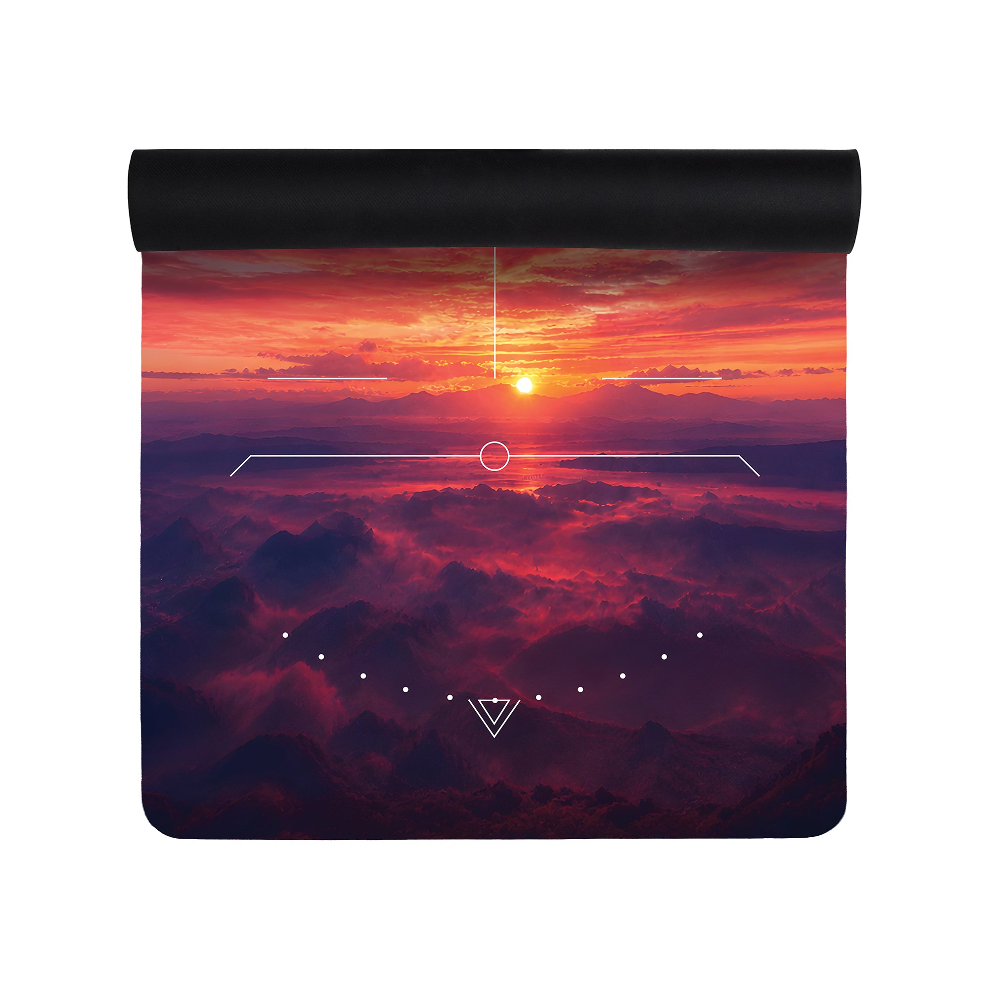 Radiant Sunset Alignment 71x27 Anti-Fatigue Washable Yoga Mat