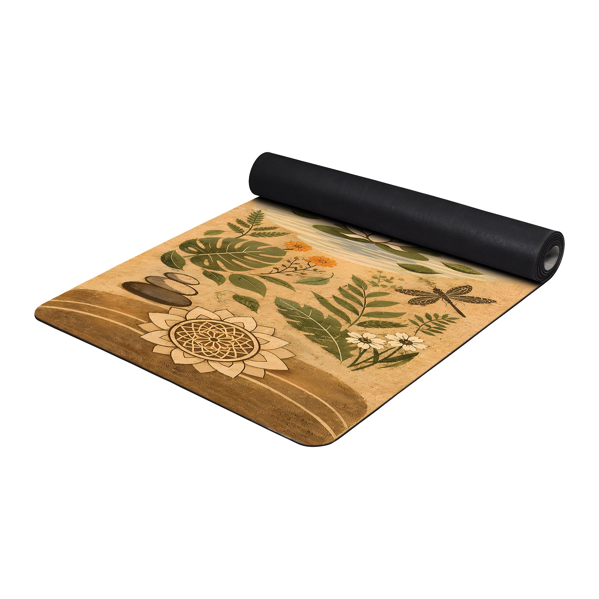 Boho Lotus Garden 71x27 Anti-Fatigue Washable Yoga Mat