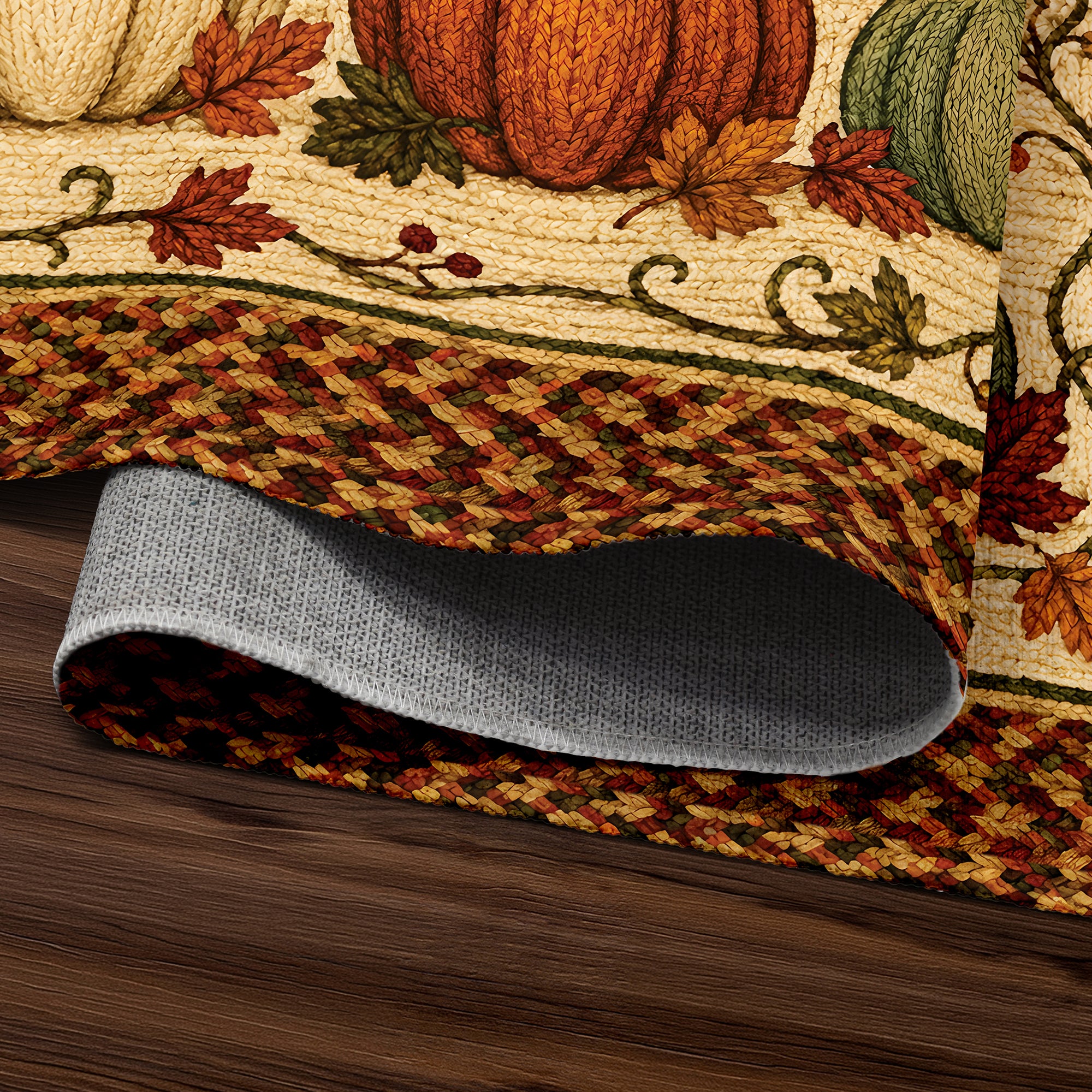 Harvest Pumpkin Trio Machine Washable Rug