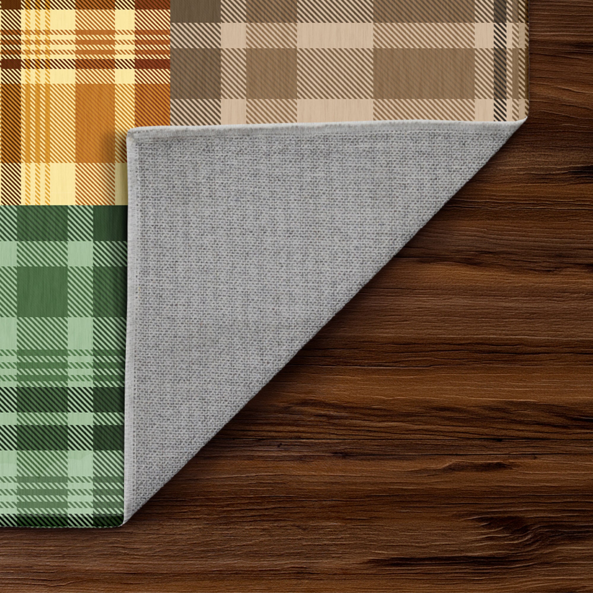 Plaid Patchwork Machine Washable Rug