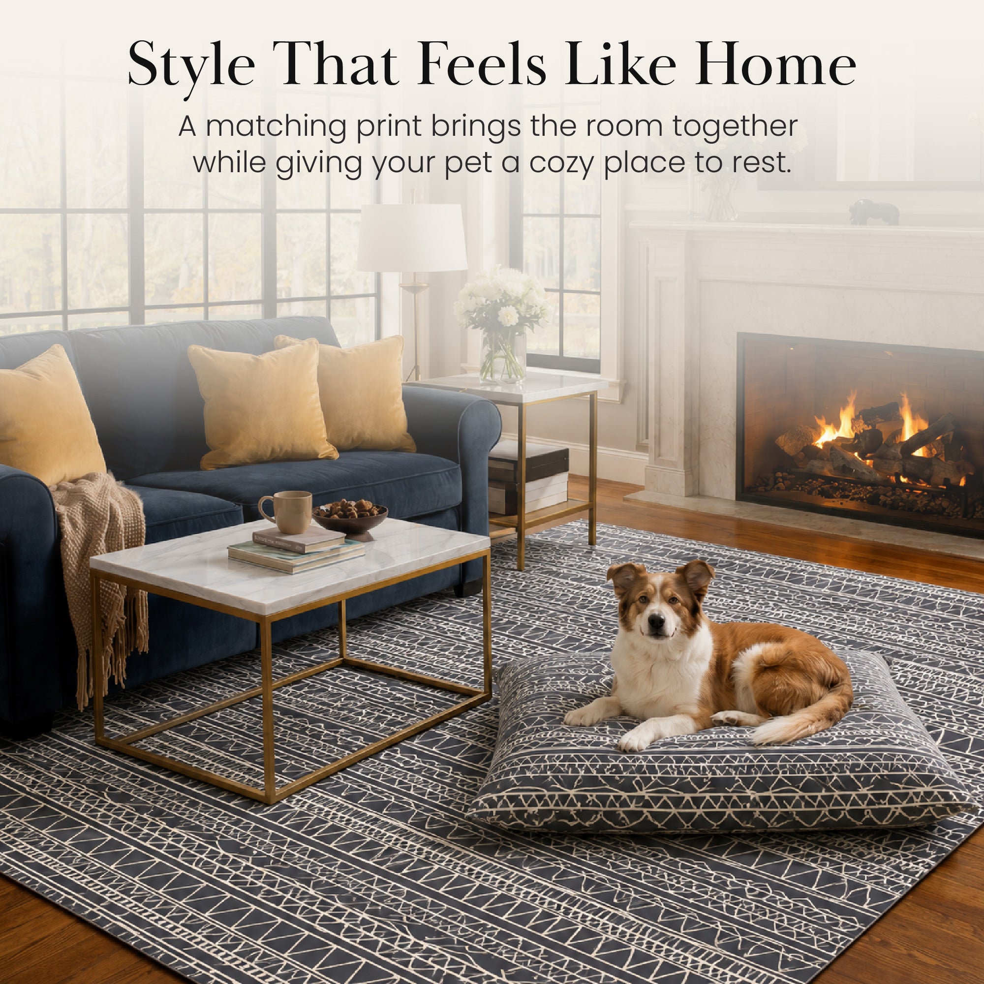 Chelsea Tribal Aztec Grey Doggy Bed Pillow Washable Pet Bed