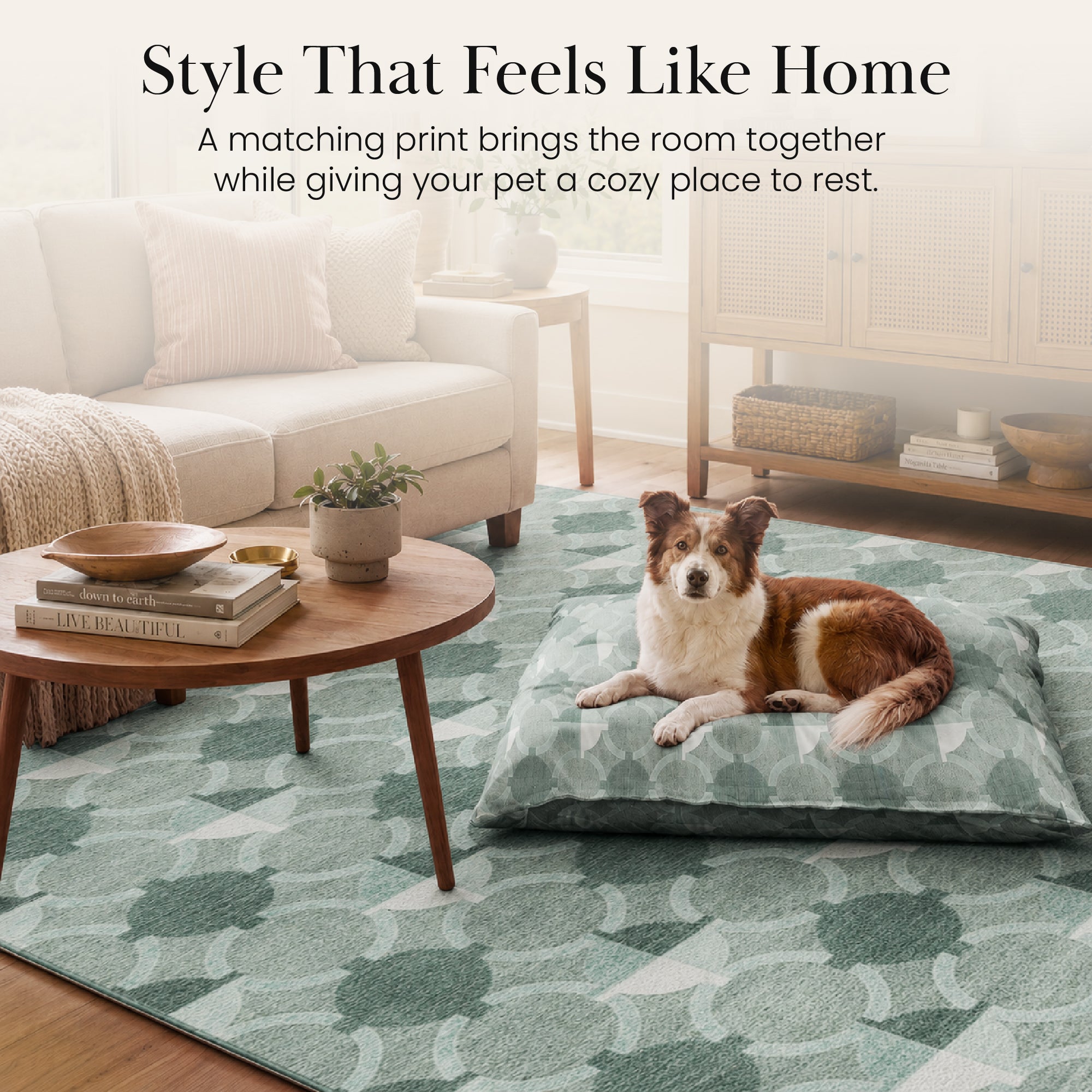 Dula Light Sage Green Doggy Bed Pillow Washable Pet Bed