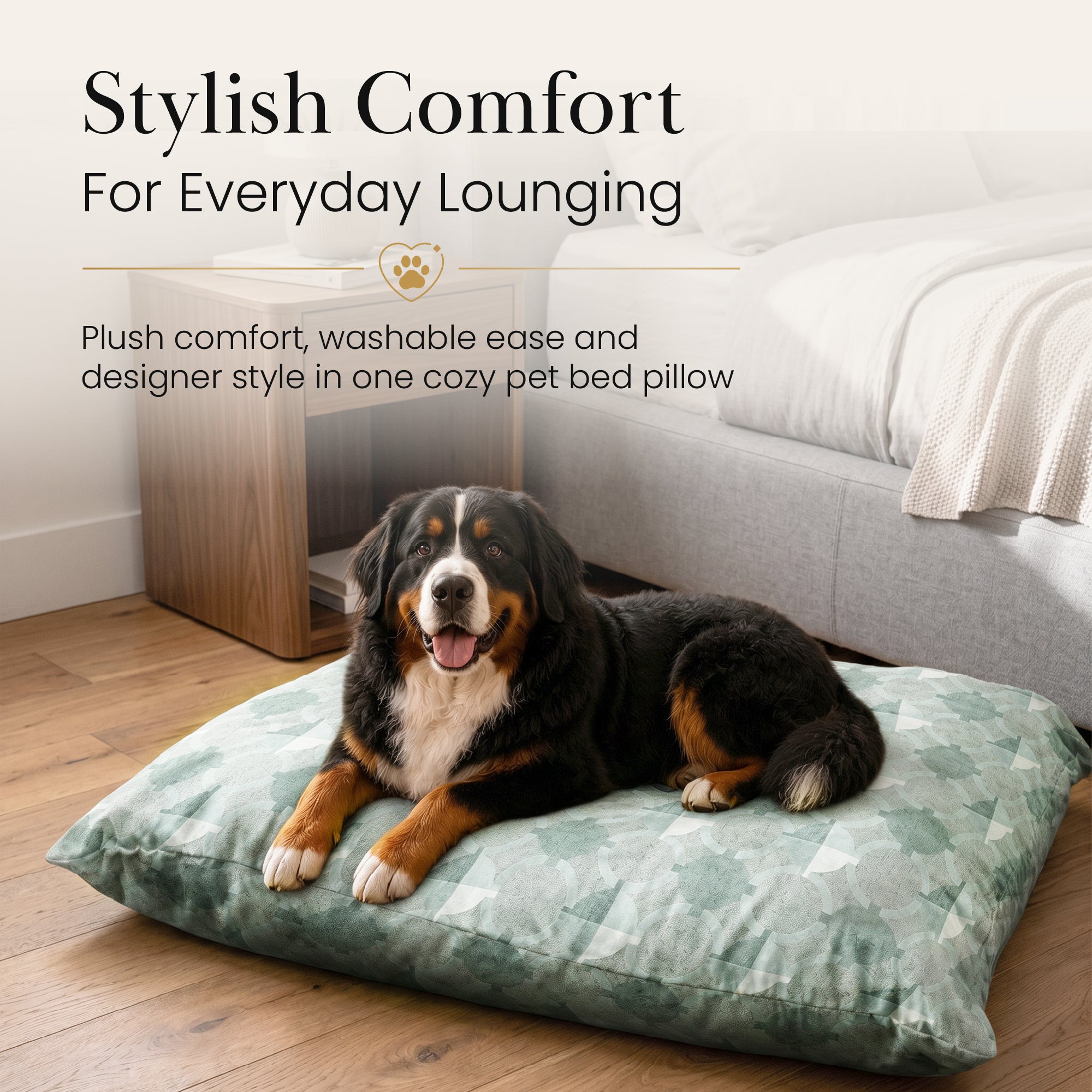 Dula Light Sage Green Doggy Bed Pillow Washable Pet Bed