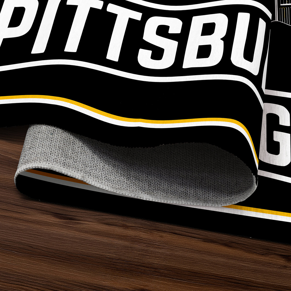 Pittsburgh Football Machine Washable Rug