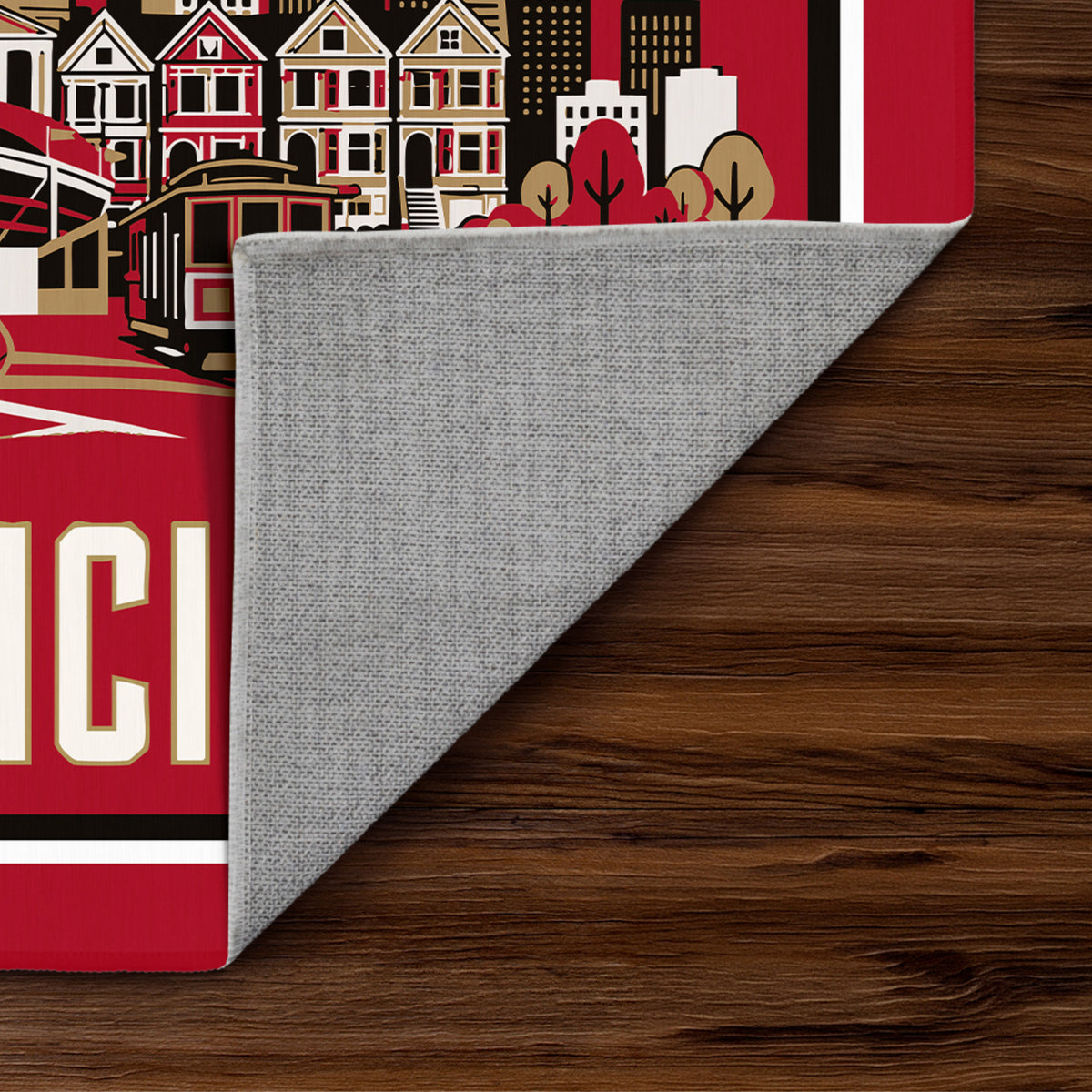 San Francisco Football Machine Washable Rug