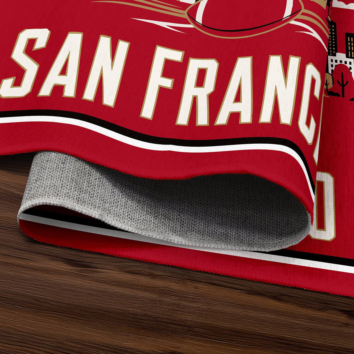 San Francisco Football Machine Washable Rug