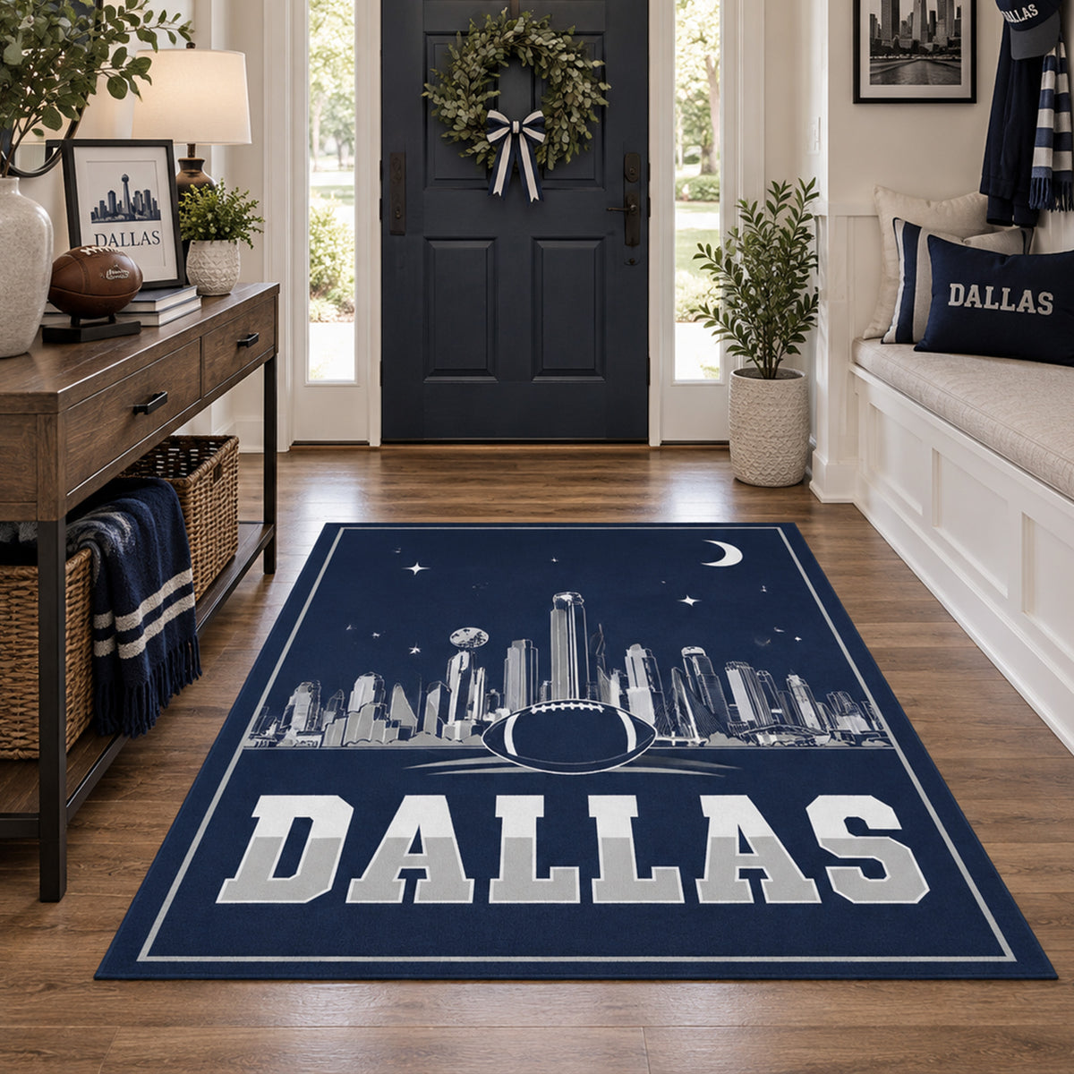 Dallas Football Machine Washable Rug
