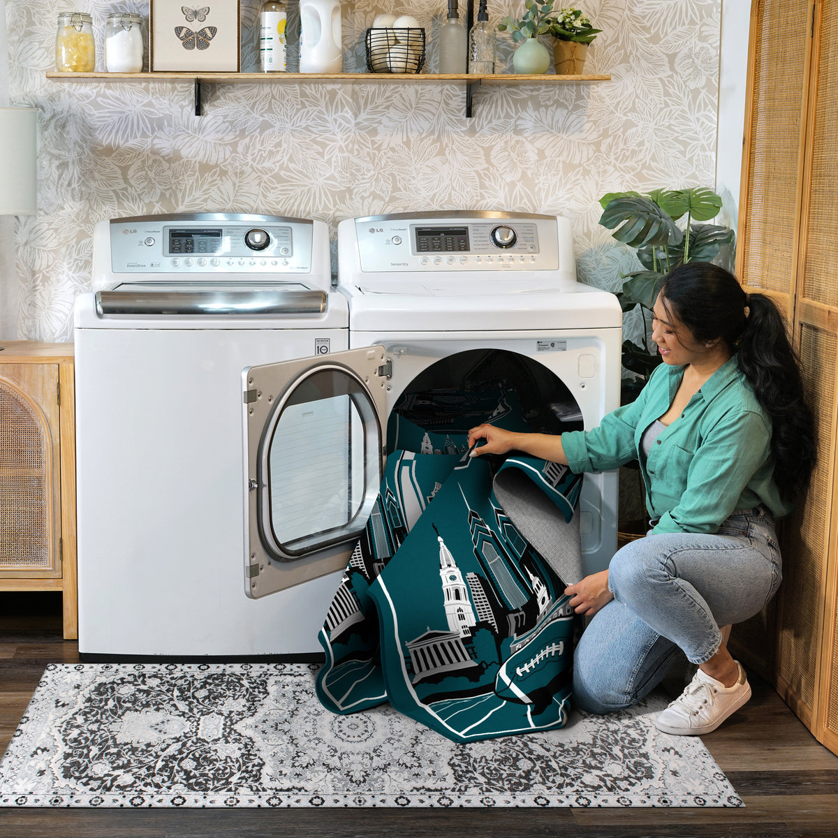 Philadelphia Football Machine Washable Rug