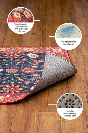 Lotus Kettle Multicolor Washable Rug