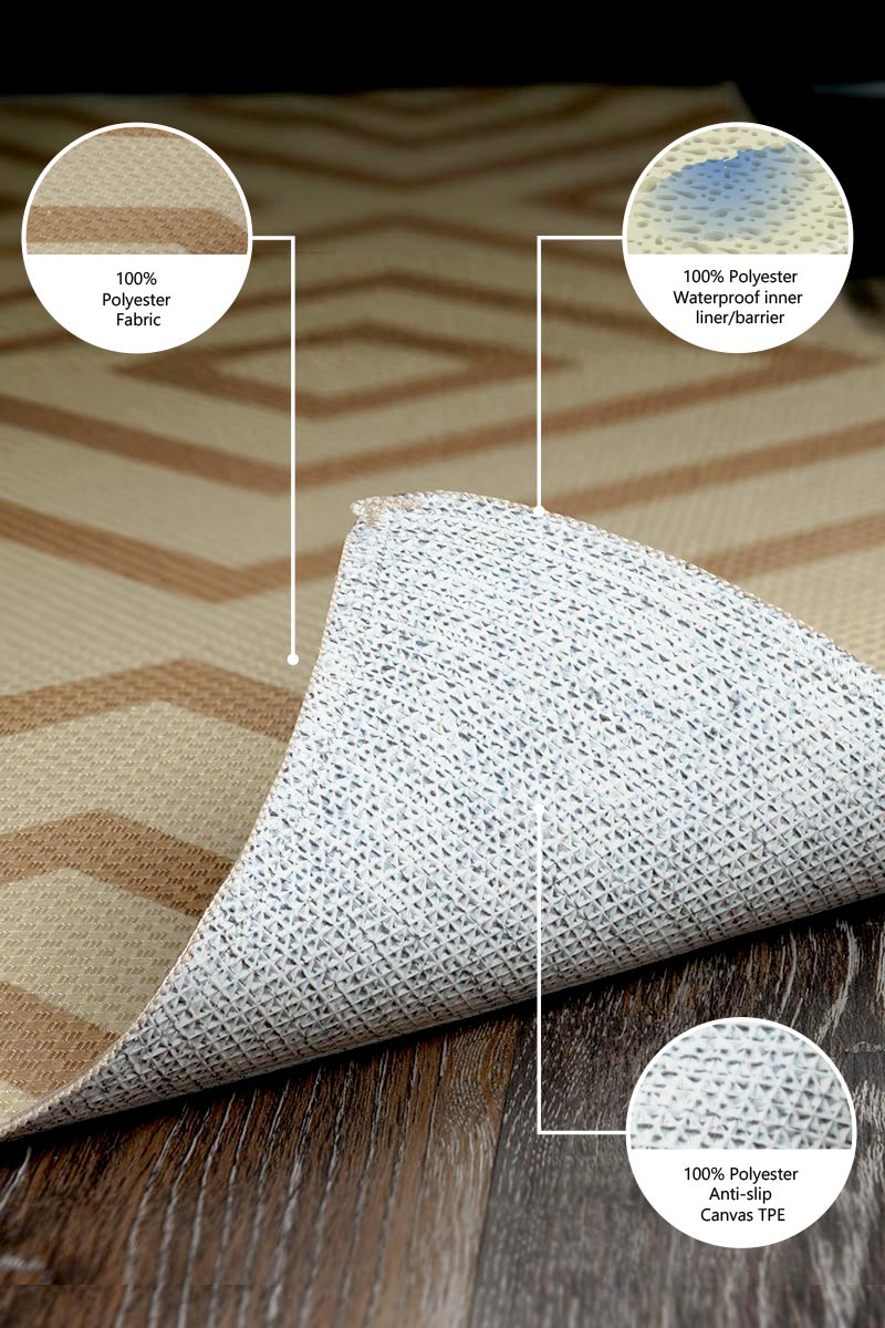 Jute Q-Bert Washable Rug In Natural 5'x7'