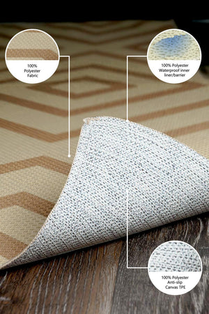 Jute Samara Diamond Natural Washable Rug 5'x7'