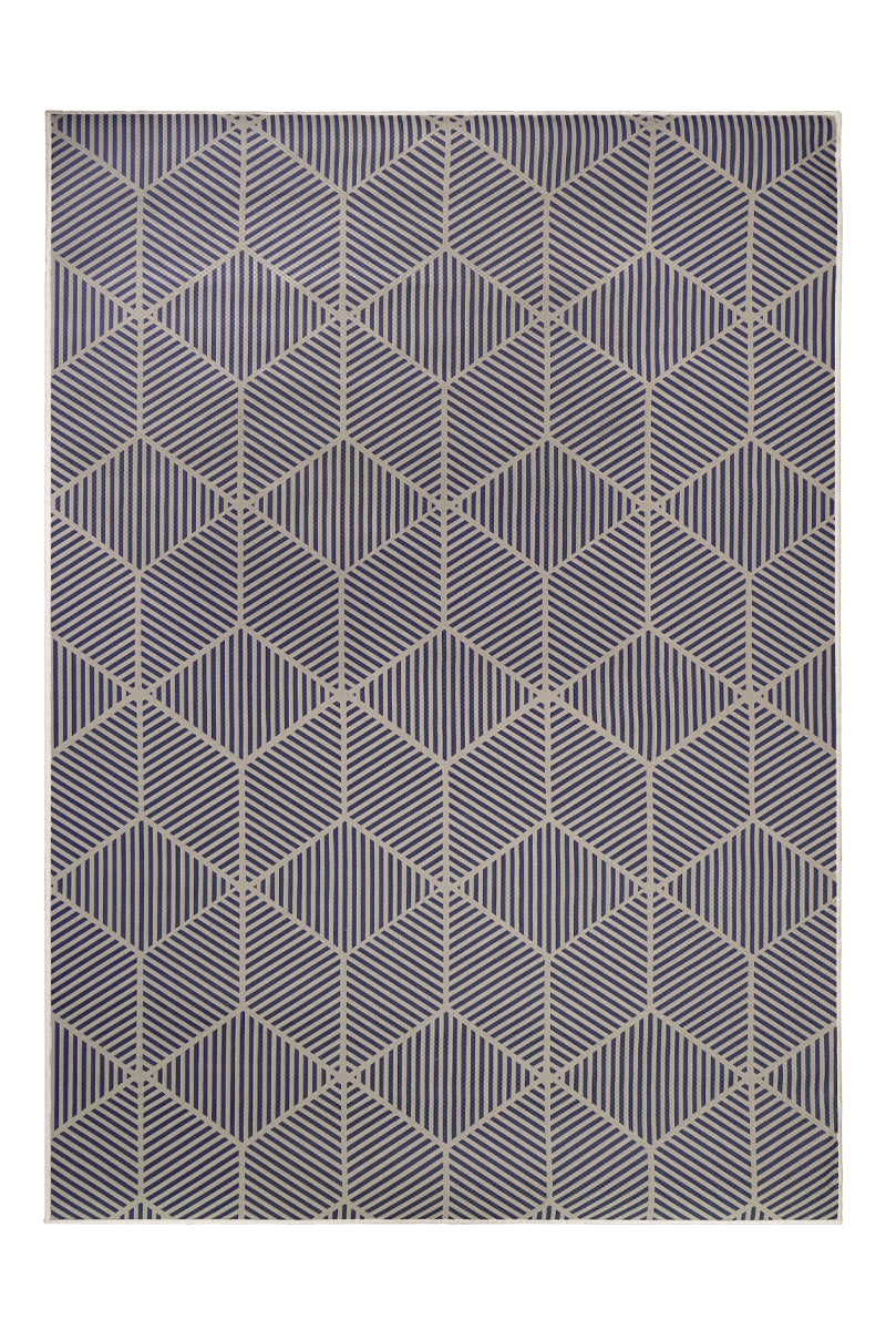 Jute Q-Bert Washable Rug In Navy 5'x7'