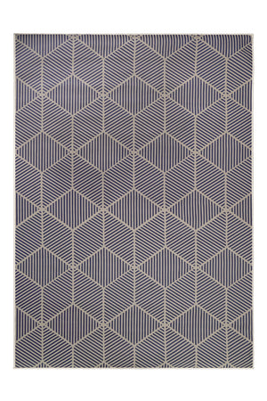 Jute Q-Bert Washable Rug In Navy 5'x7'