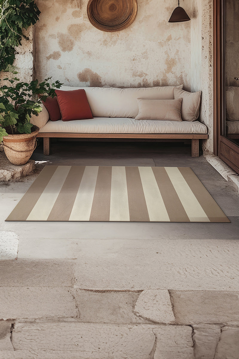 Jute Anika Striped Washable Rug 5'x7'