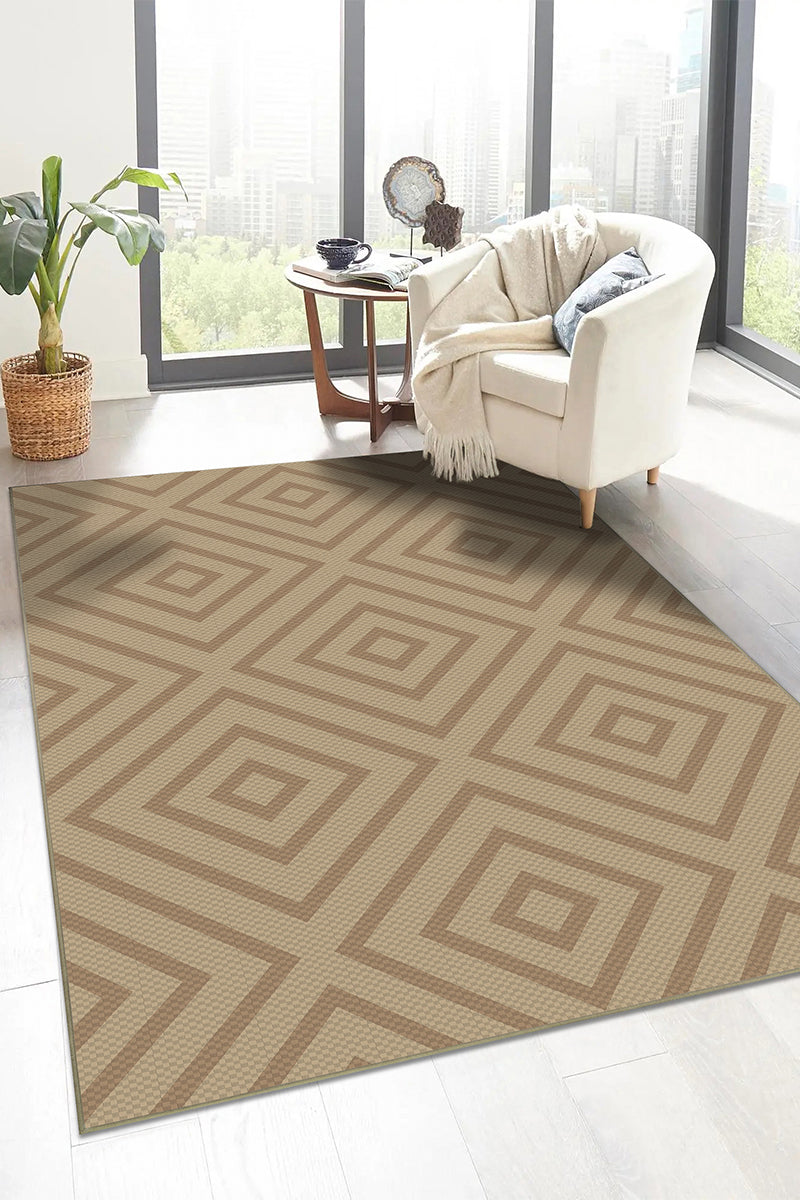 Jute Aria Double-Diamond Natural Washable Rug 5'x7'