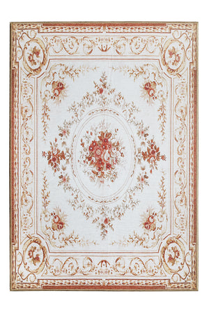 Aubusson Beige Washable Rug