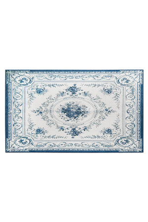 Aubusson Blue Washable Rug