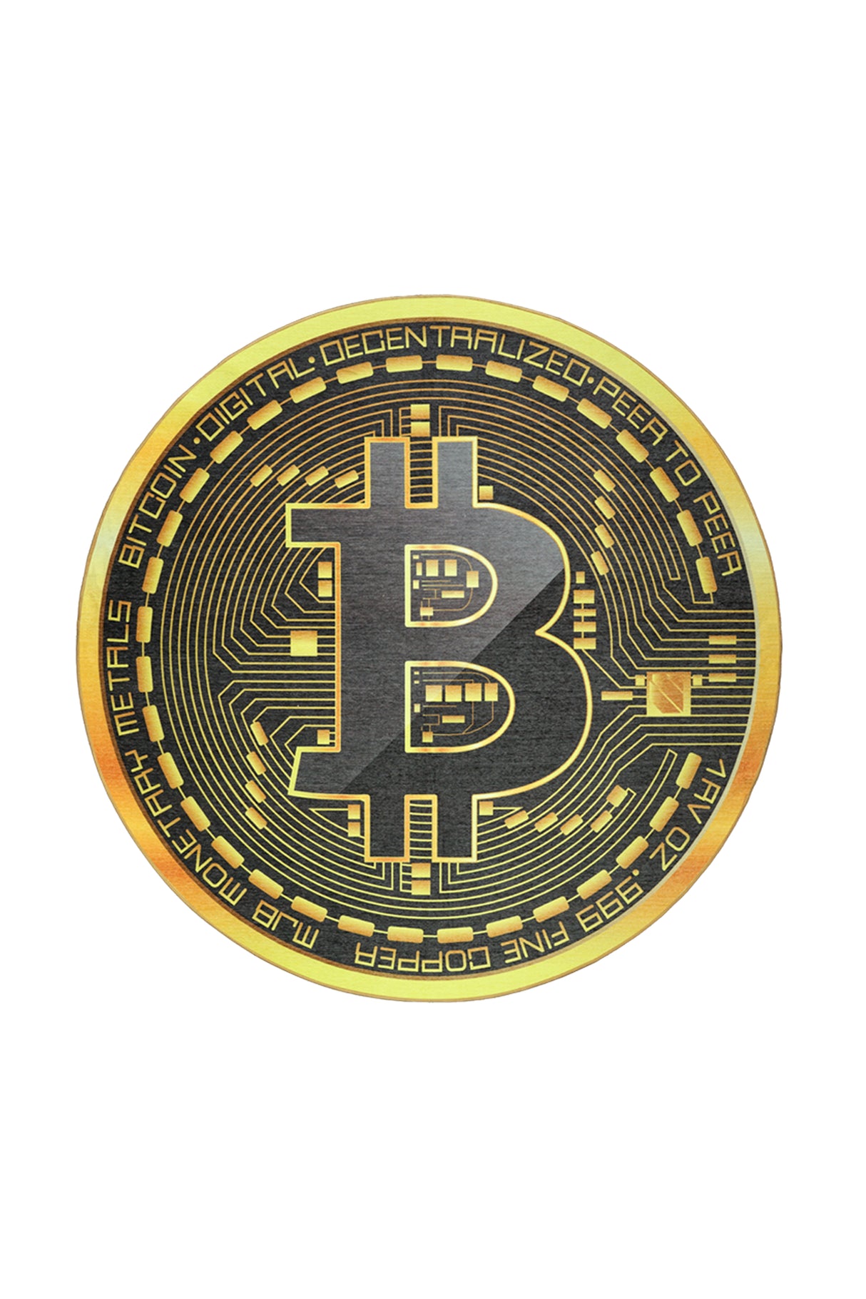 Bitcoin 6' Round Machine Washable Rug