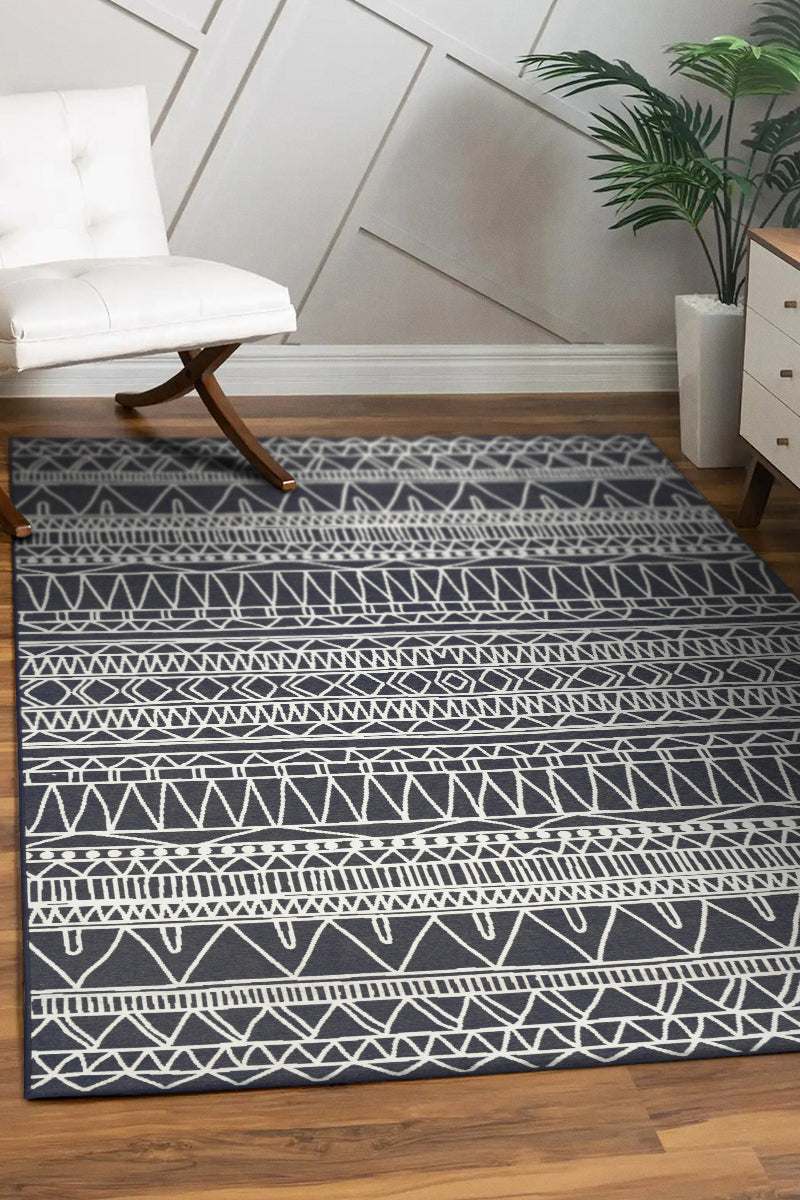 Chelsea Tribal Aztec Dark Grey Washable Rug