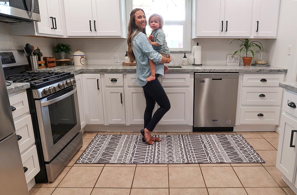 Chelsea Tribal Aztec Dark Grey Kitchen Washable Rug