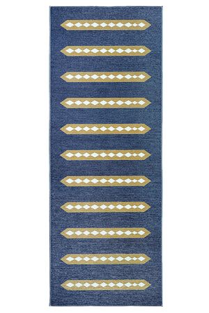 Dash And Dot Indigo Camel Washable Rug