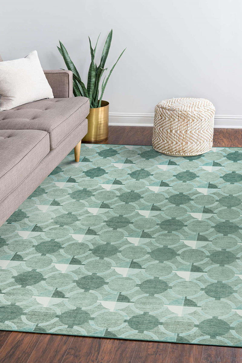 Dula Light Sage Green Washable Rug