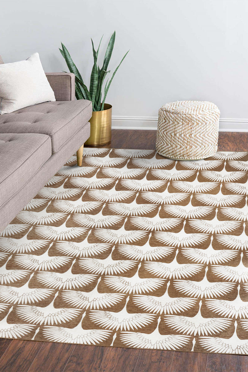 Flock Camel Washable Rug