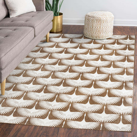 Flock Camel Washable Rug