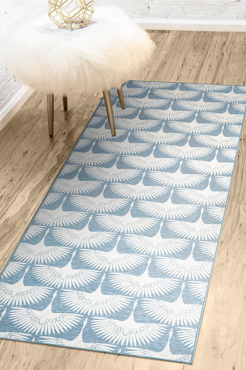 Flock Colfax Blue Washable Rug