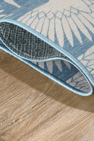 Flock Colfax Blue Washable Rug