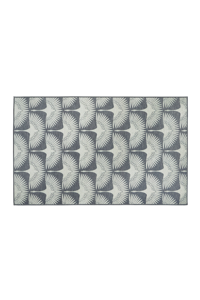 Flock Slate Grey Washable Rug