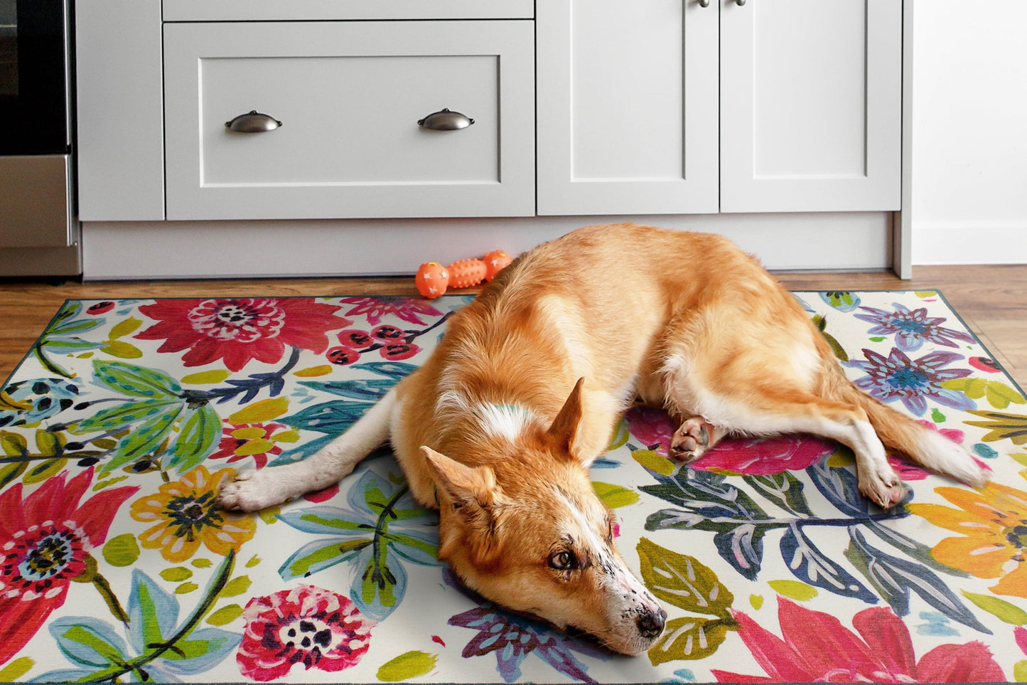 Floral Bloom Multicolor Washable Rug