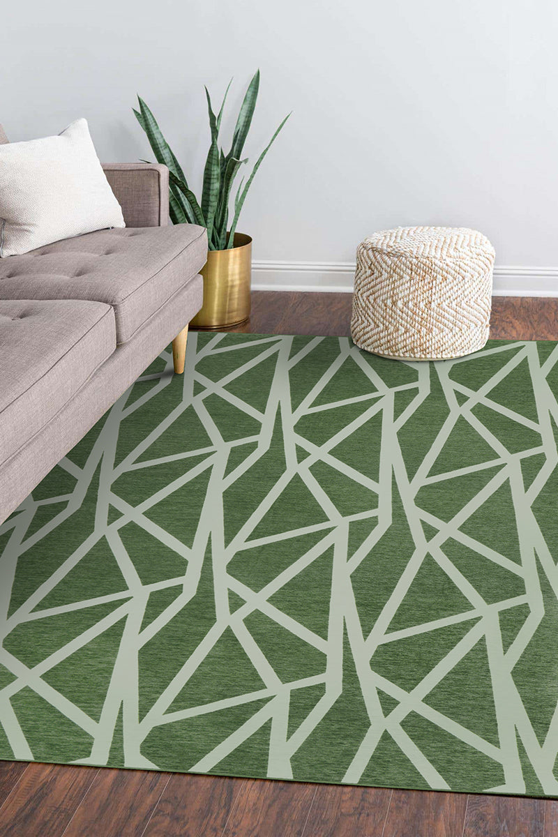 Intersections Juniper Green Washable Rug