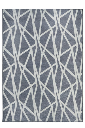 Intersections Slate Grey Washable Rug