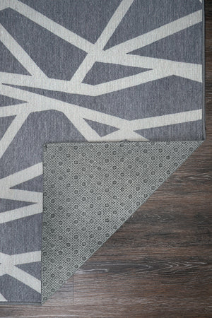 Intersections Slate Grey Washable Rug