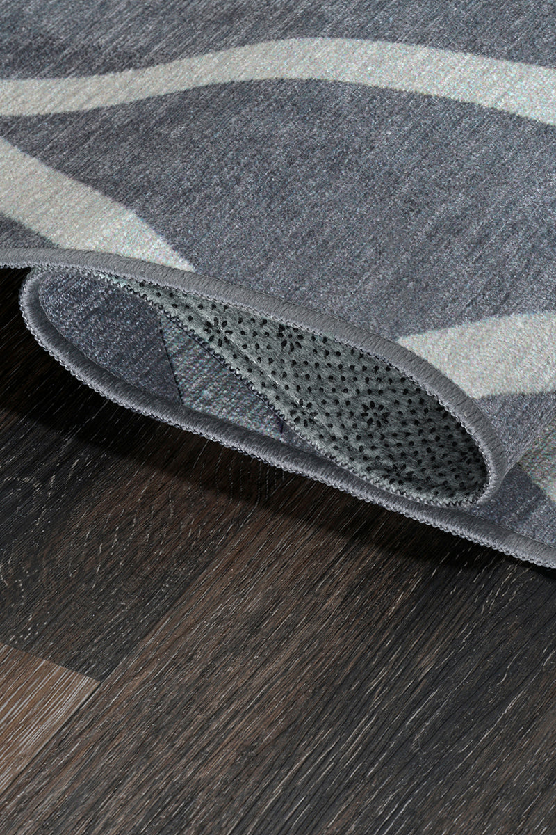 Intersections Slate Grey Washable Rug